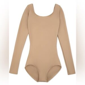 Tan Long Sleeve Bodysuit
